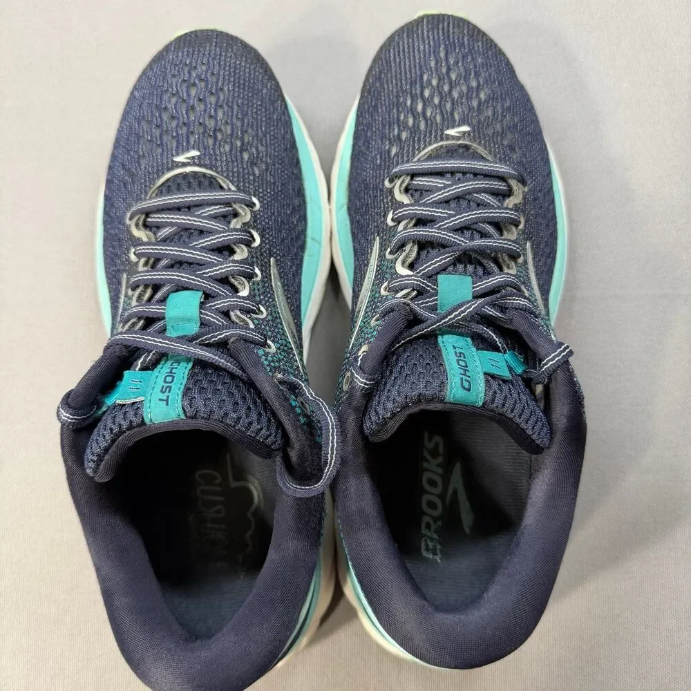 Brooks Ghost 11 Running Shoes Women’s US 9 Wide D Navy Teal Athletic Walking